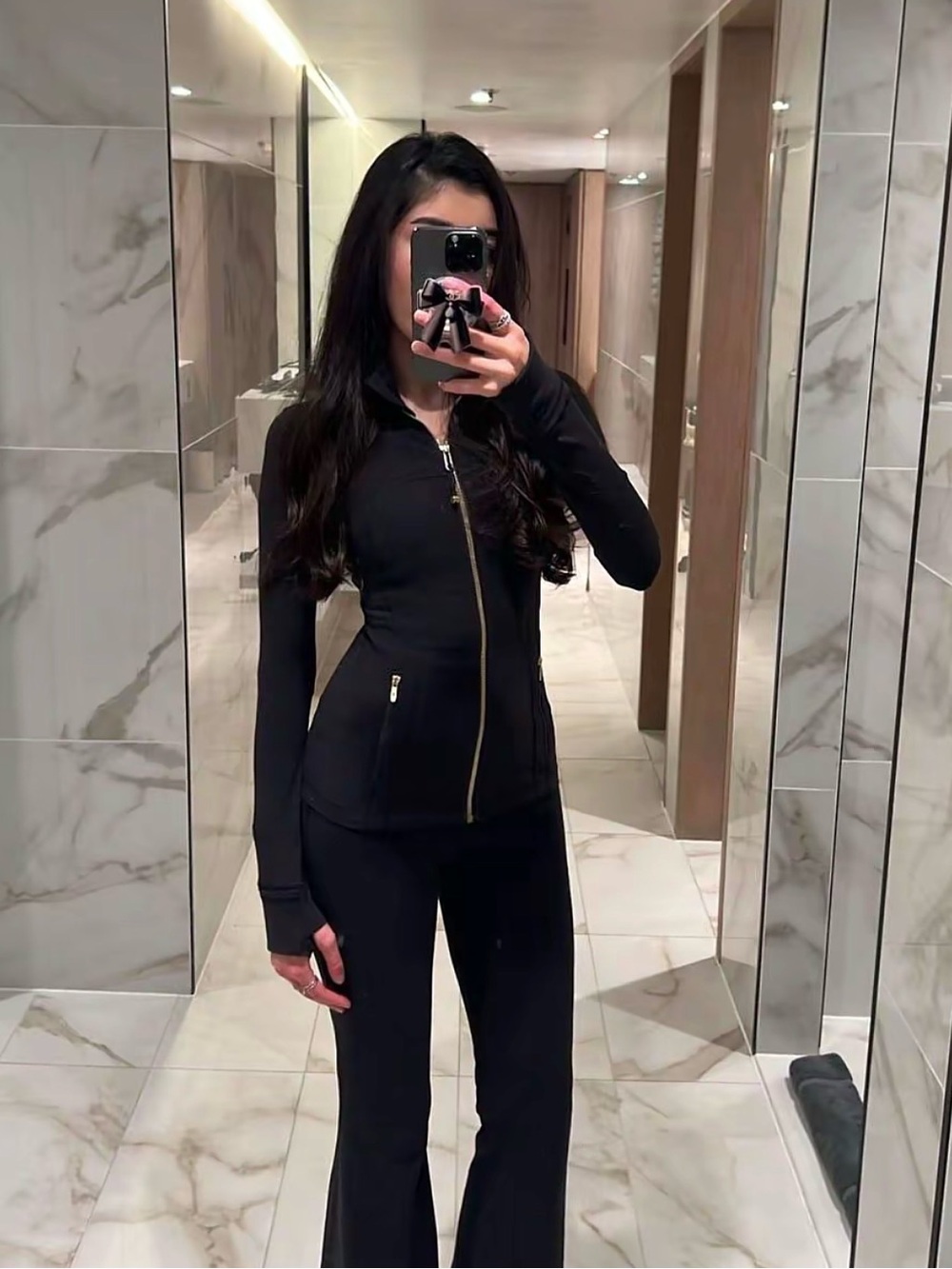 lululemon athletica Black Zip Jacket and High-Rise Leggings Set - Picture 2 of 4